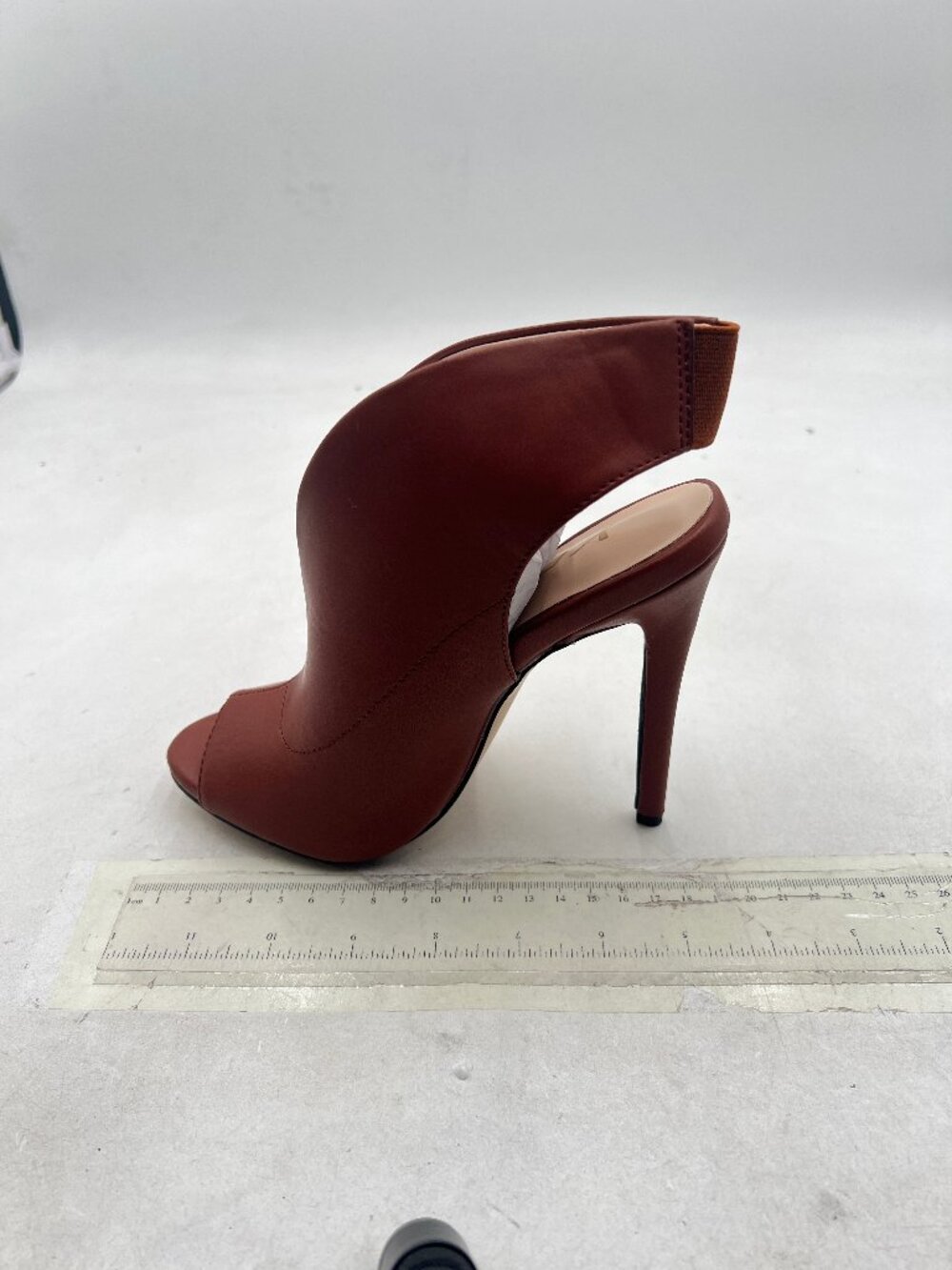 YDN Brown Chic Slingback Peep Toe Stiletto High Heel Ankle Boots Cutout Sandals